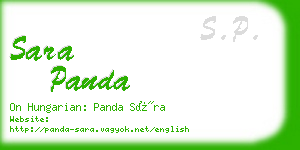 sara panda business card